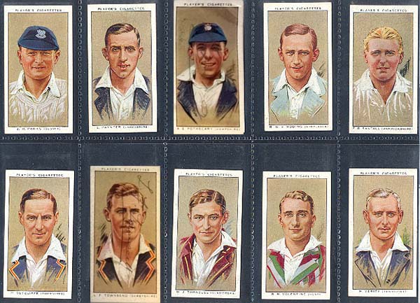 players cigarette cards cricketers 1938 NAZIM'S CRICKET PAGE (Cigarette/Trading Cards)