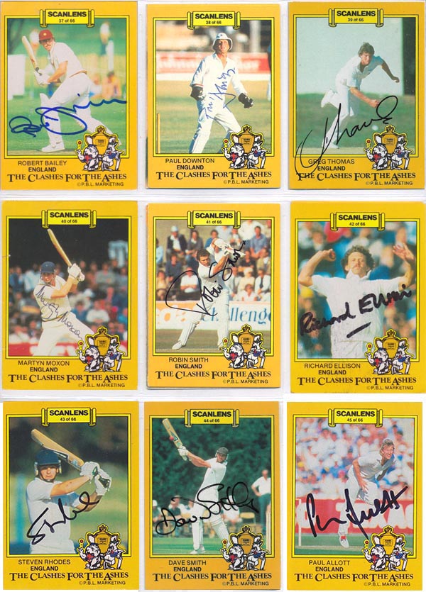 Scanlens 1986-87 Clashes For The Ashes Aust/Pak/Eng (66)