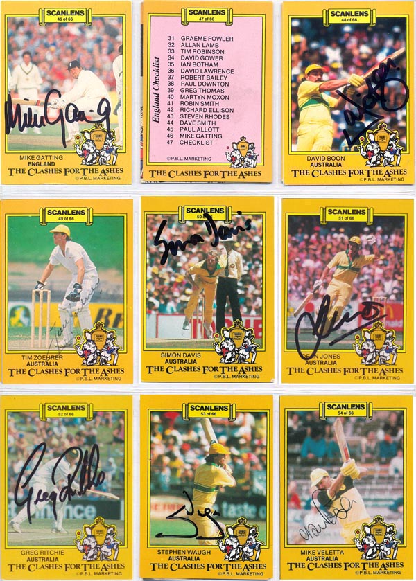 Scanlens 1986-87 Clashes For The Ashes Aust/Pak/Eng (66)
