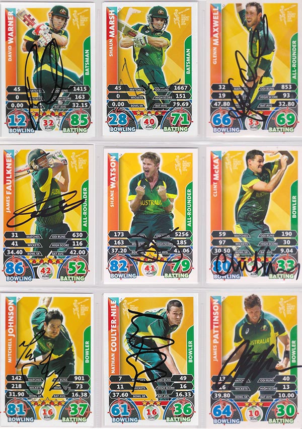 choose from list Topps cricket attax icc world cup 2015 All-star cards 
