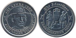 1989 The Ashes Commemorative Medal Cricket Allan Border Medal UNC Dan22C3 