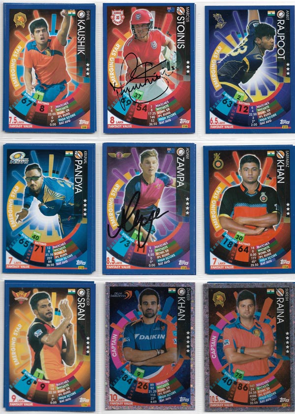 Topps 2017 Cricket Attax IPL (221) + Specials