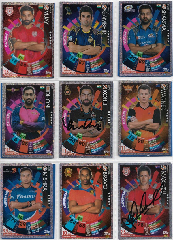 Topps 2017 Cricket Attax IPL (221) + Specials