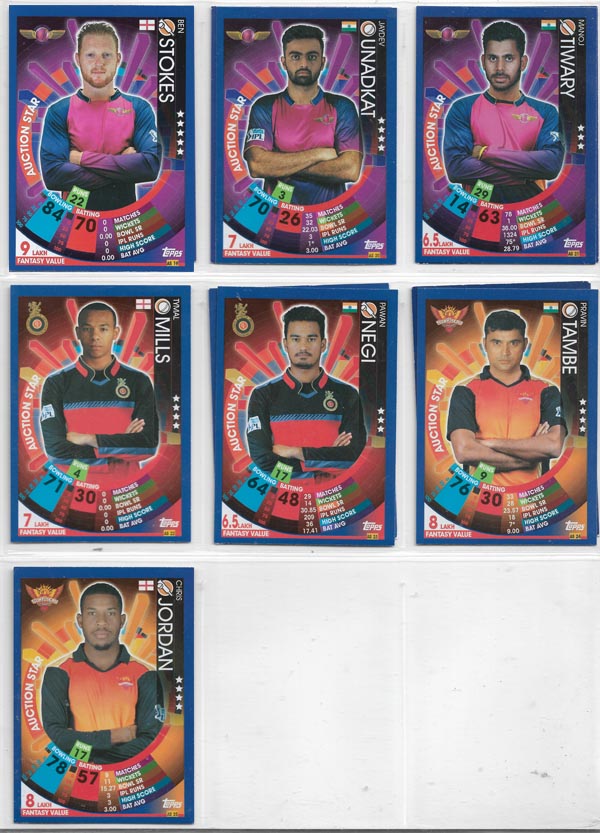 Topps 2017 Cricket Attax IPL (221) + Specials