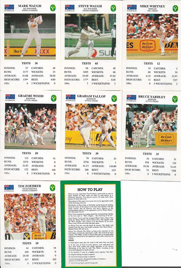 Spears 1993-94 Test Match Card Game