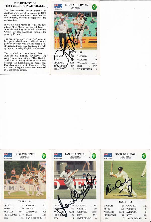 Spears 1993-94 Test Match Card Game