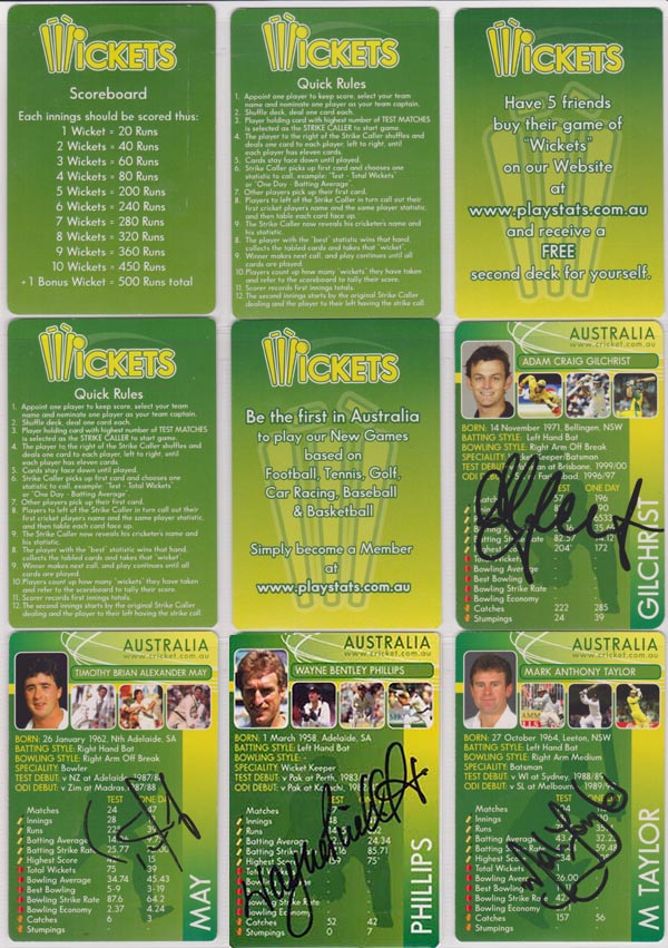 Wickets 2004 Card Game (50)